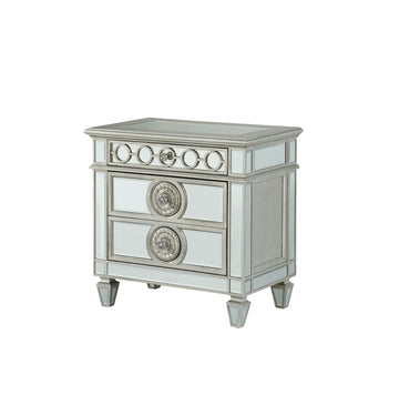 Varian Mirrored Nightstand Silver Mirror,Synthetic Wood