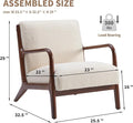Accent Chair Living Room Chair Lambswool Accent Chair With Arms Chairs For Bedroom,Office,Apartment,Chairs Reading White Wood