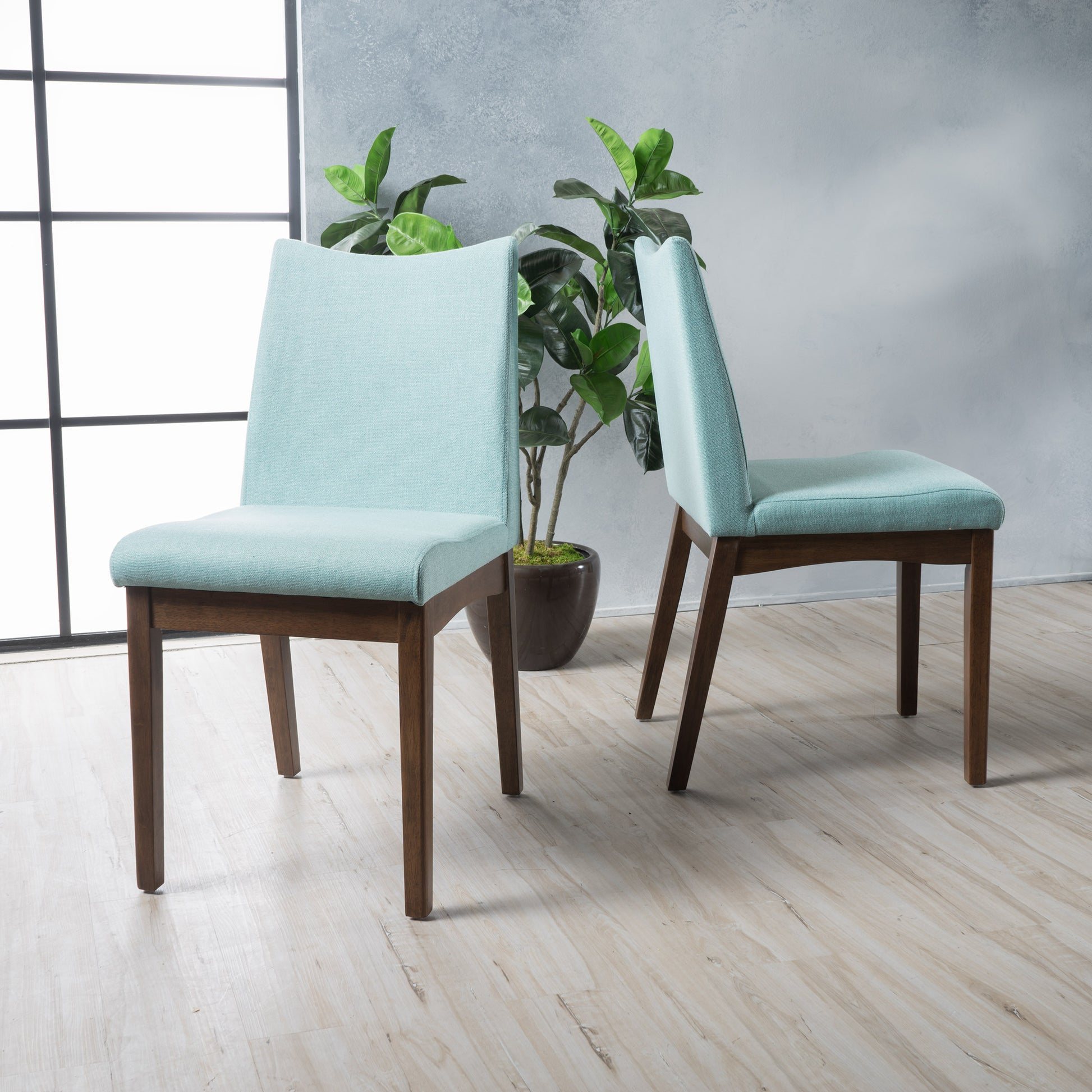 Dining Chair Set Of 2 Mint Fabric