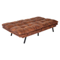 Futon Sofa Bed With Adjustable Backrests Sleeper Couch With Adjustable Armrests Convertible Sofa Couch Bed For Small Space Apartment Living Room Brown Brown Polyester