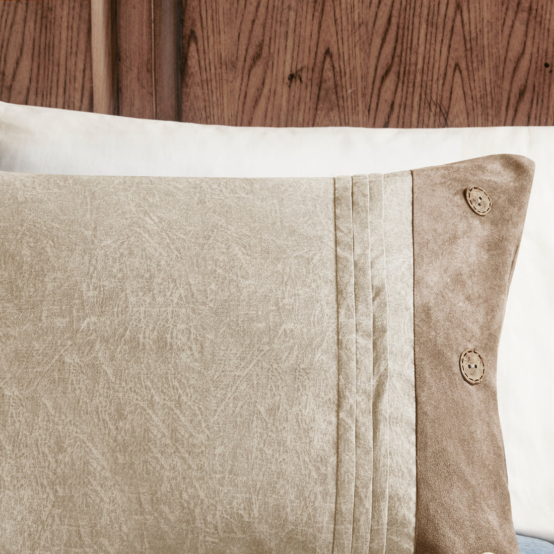 7 Piece Faux Suede Comforter Set Tan Cal King California King Tan Polyester