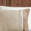 7 Piece Faux Suede Comforter Set Tan Cal King California King Tan Polyester