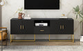 Modern Tv Stand For Tv Up To 70 Inches,Tv Cabinet With 1 Drawer, 2 Cabinets And Metal Legs, Handles And Anti Tip Device For Living Room Black 70 79 Inches Mdf