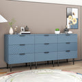 3 Drawer Cabinet, Accent Storage Cabinet, Suitable For Bedroom, Living Room, Study Blue Particle Board