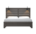 Junipe Brown King Bed With Lights King Brown Engineered Wood