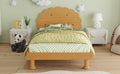 Kids Cookie Shaped Bed Frame For Boys & Girls,Twin Size Platform Bed, Walnut Box Spring Not Required Twin Walnut Wood Bedroom Contemporary,Cute,Modern Bed Frame Wood