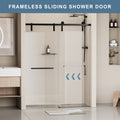 60 In. W X 76 In. H Frameless Soft Closing Shower Door, Single Sliding Shower Door, 5 16