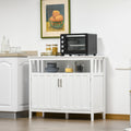 Homcom Kitchen Sideboard, Buffet Cabinet With 2 Doors, And Adjustable Shelves For Dining Room, White White Mdf