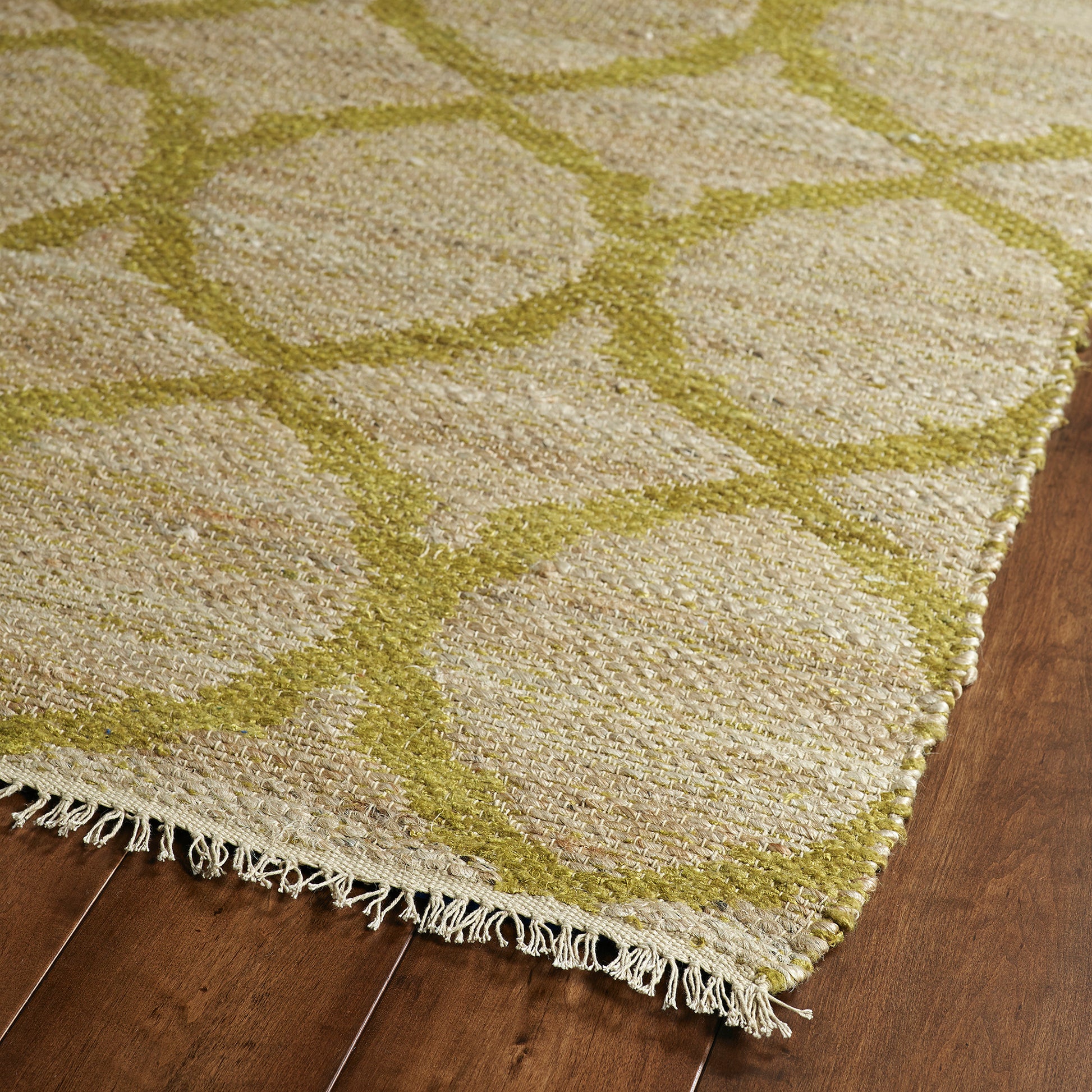 Casual, Contemporary, Modern, Transitional, Kids, Textured Loop Pile 5' X 7'9" Rectangle Area Rug Light Green Jute