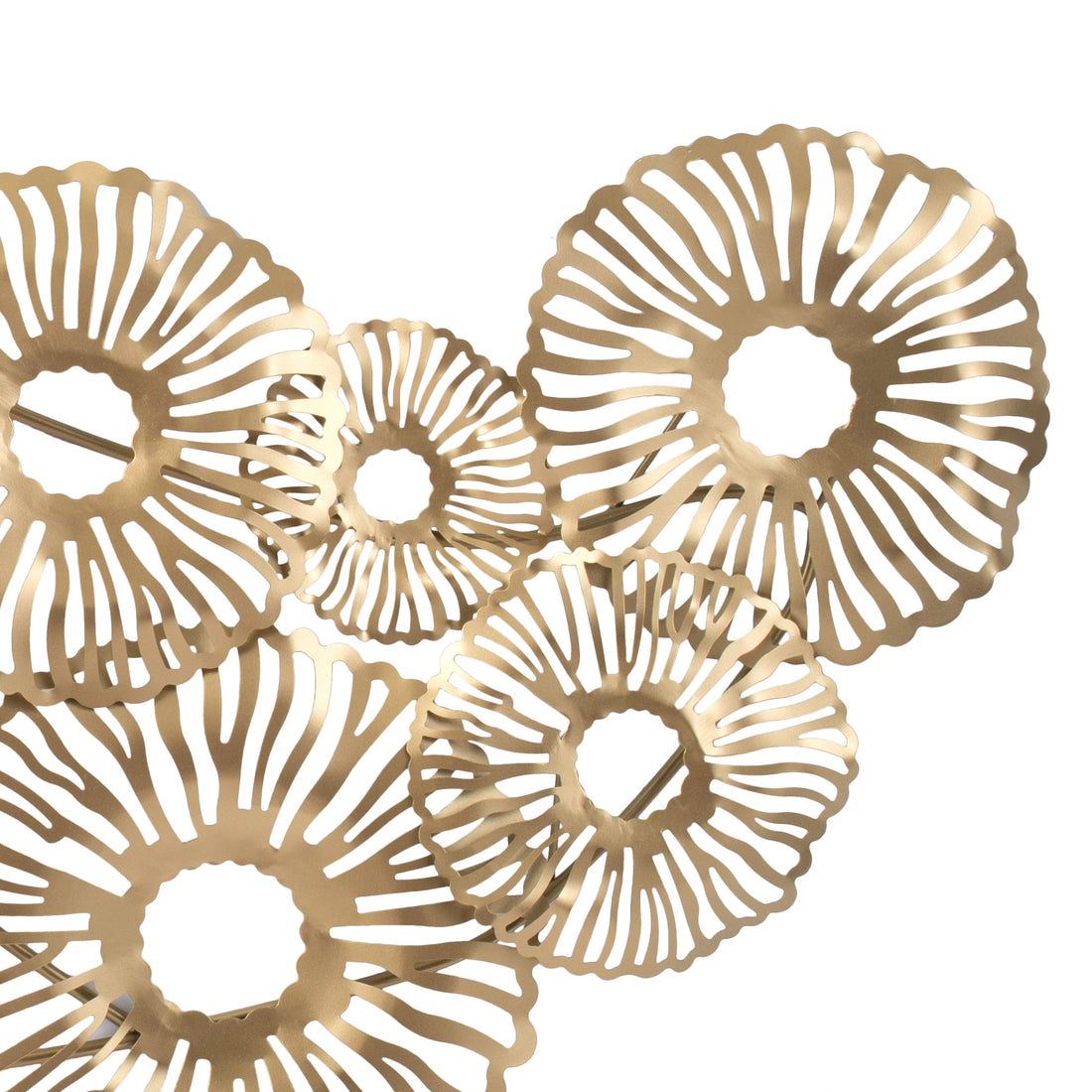 Contemporary Style Metal Wall Art With Coral Pattern Design, Gold Gold Metal