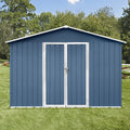 Metal Garden Sheds 10Ftx12Ft Outdoor Blue Blue Metal