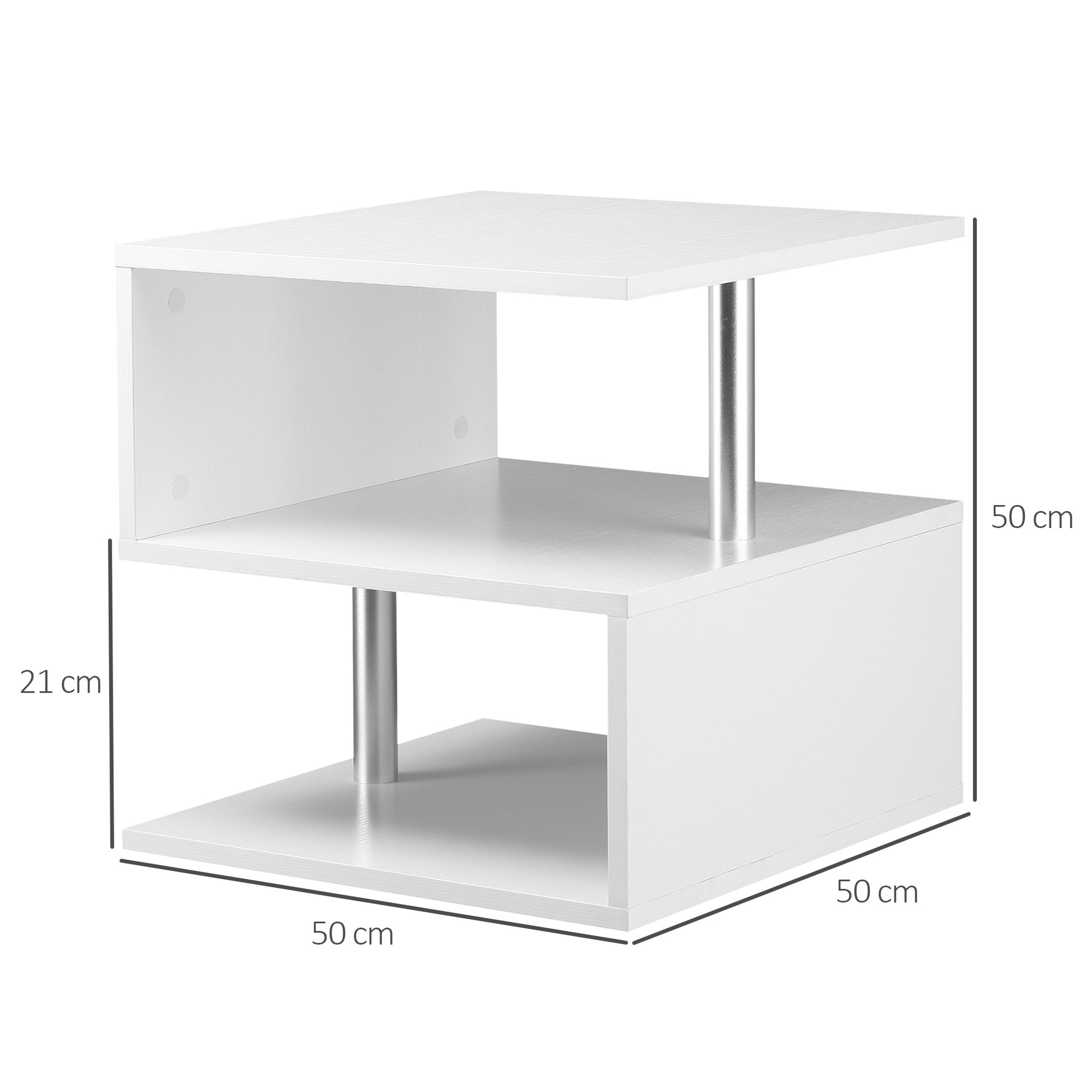 Dfw Coffee Tables For Living Room Modern Black Coffee Table With S Shaped 3 Tiers Open Storage Shelf Matte Center Sofa Tea Table For Home Office Furniture White 19.70" Tall White Primary Living