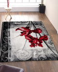 Jersey Area Rugs, Carpets For Livingroom, 5X7 Area Rugs ,1776 Black Red Rectangle 5&7 Black Red Contemporary Abstract Polypropylene