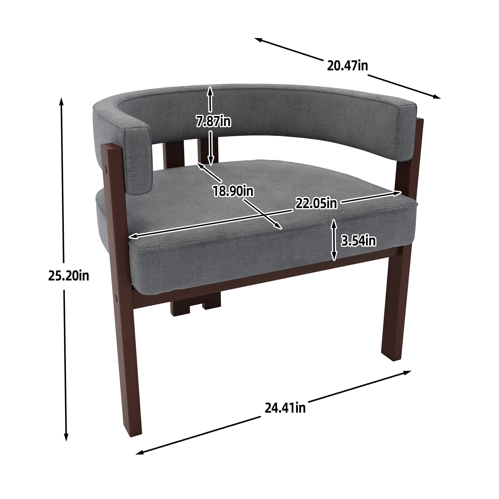 Coolmore Modern Accent Chair Teddy Upholstered Armchair With Open Back 3 Legs Barrel Dining Chair Comfy Side Chair For Living Room Bedroom Dining Room Set Of 2 Gray Gray Primary Living Space Foam