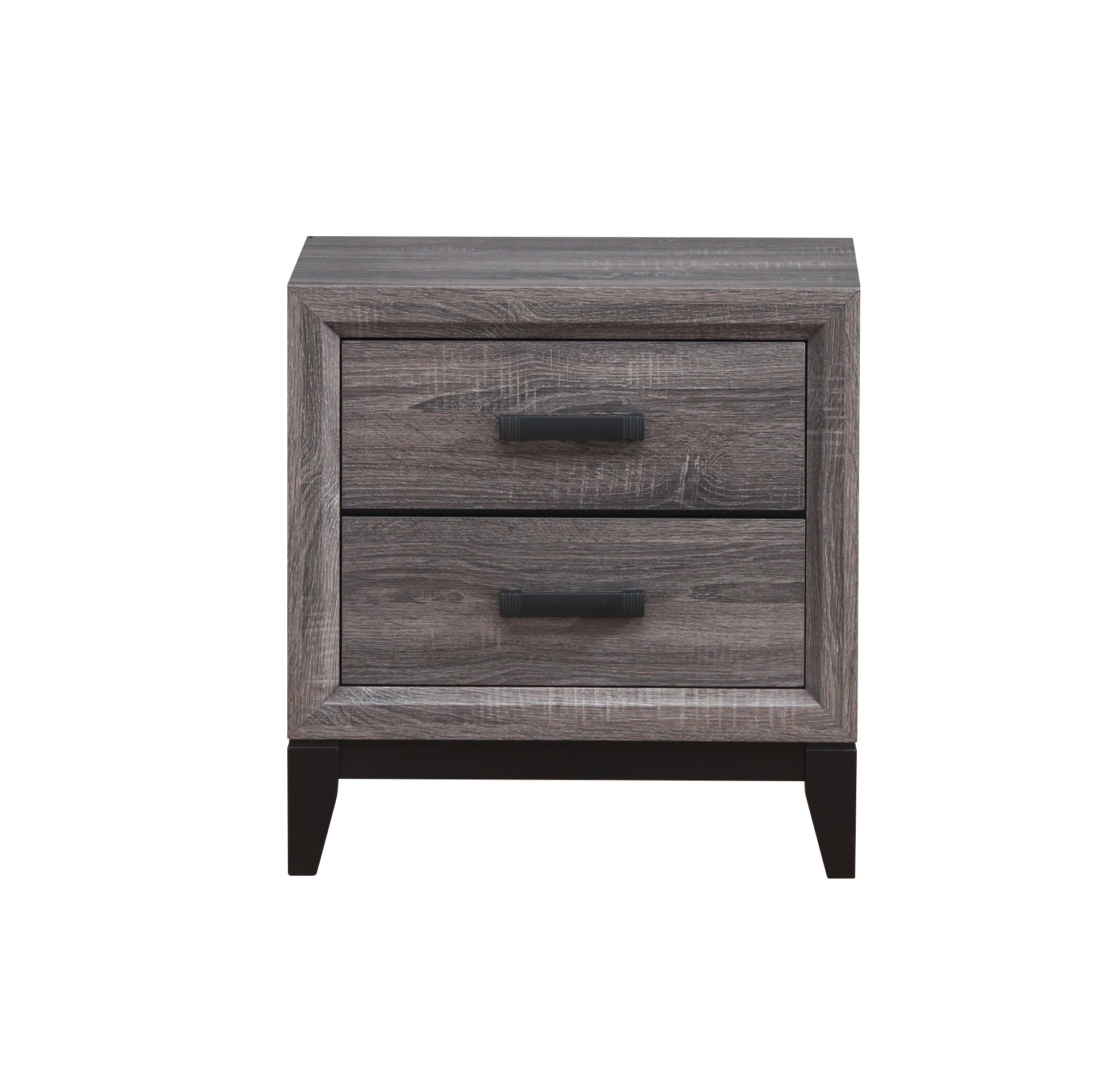 Mirage Foil Grey Nightstand Black Gray Rubber Wood