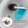 Toilet Brush And Holder Set,Bathroom Cleaning Tool Set With Stand,White White Modern Plastic