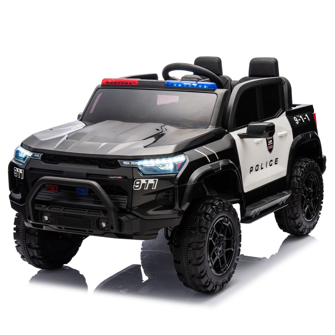 24V Two Seater Kids Ride On Electric Pickup,Kids Ride On Toy W Parents Remote Control,4Wd 800W Motors,Two Safety Belts,High Gate Safety Design,Top Warning Light, Speed 2.49 3.73Mph For Kids Aged 3 . Black 50 99 Lbs Polypropylene