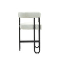 Coolmore Bar Stools Set Of 2, Modern Bar Stool With Back, Black Metal Frames, Upholstered Bar Stools For Kitchen Island, Pub, Club Beige Chenille Beige Foam Chenille