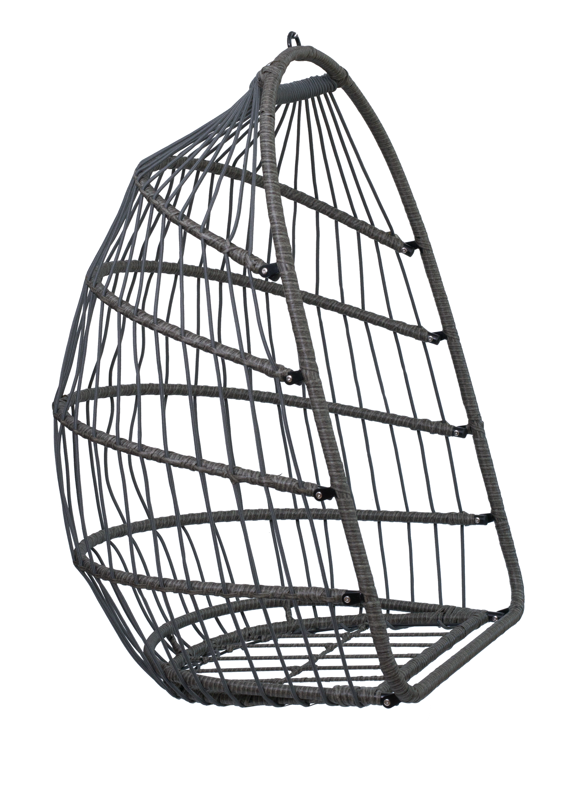 Outdoor Egg Hanging Chair With Stand, Patio Wicker Swing Egg Chair Indoor Swinging Chair Outdoor Hammock Egg Chair Black Gray Rust Resistant Frame Mildew Resistant Cushion Garden & Outdoor Modern Polyester Pe Rattan Iron Waterproof Fabric