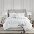 7 Piece Tufted Comforter Set White Cal King California King White Polyester