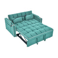 55.51 Inch Versatile Foldable Sofa Bed In 3 Lengths, Modern Sofa Sofa Sofa Velvet Pull Out Bed, Adjustable Back And With Usb Port And Ashtray And Swivel Phone Stand Green Full Antique Blue Green