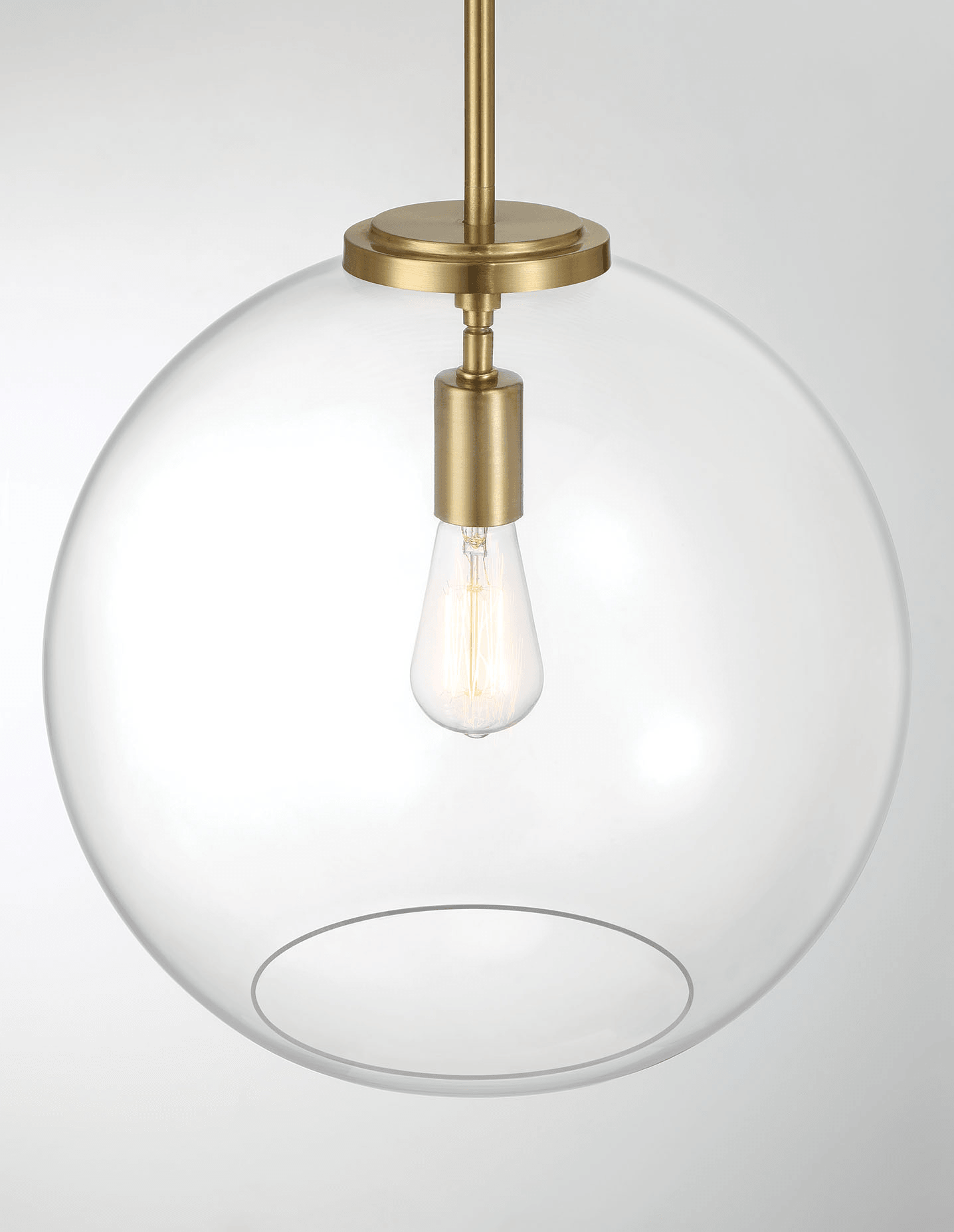 Gleam Single Light Pendant Lamp With Clear Globe Glass Satin Brass Antique Brass,Clear,Gold Ceiling Lights Brass,Glass