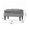 Lofton Pillow Top Ottoman Gray Fabric