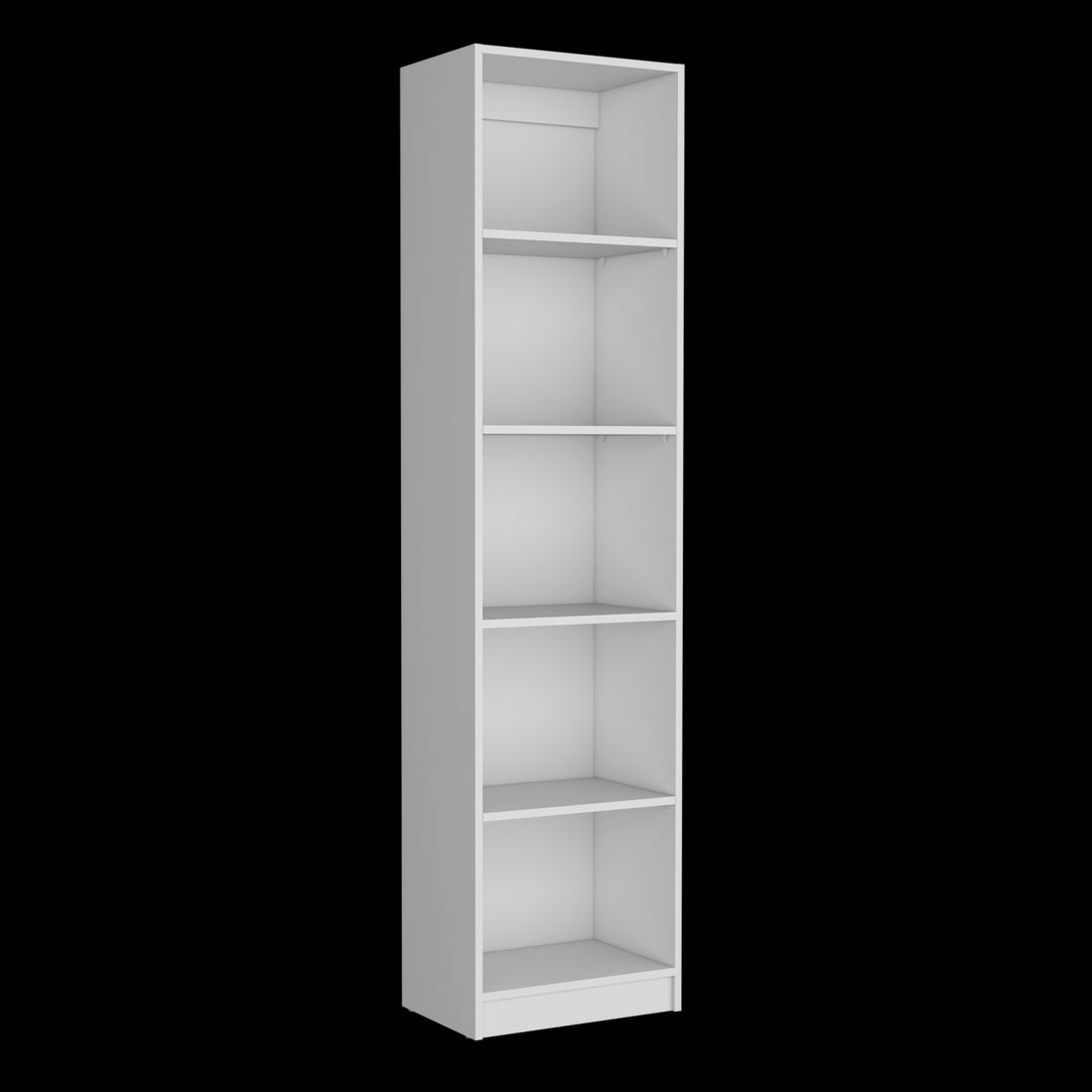 White 5 Shelf Slim Bookcase 5 White White Standard Horizontal Primary Living Space Closed Back Wood Wood