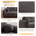 Lamb'S Wool 2 Seater Cushion Sofa 90'' Comfortable Sofa For Living Room Bedroom And Other Casual Spaces Lamb'S Wool Sofa With 2 Cushions And 2 Ball Pillows. Gray Gray Foam Fabric 2 Seat
