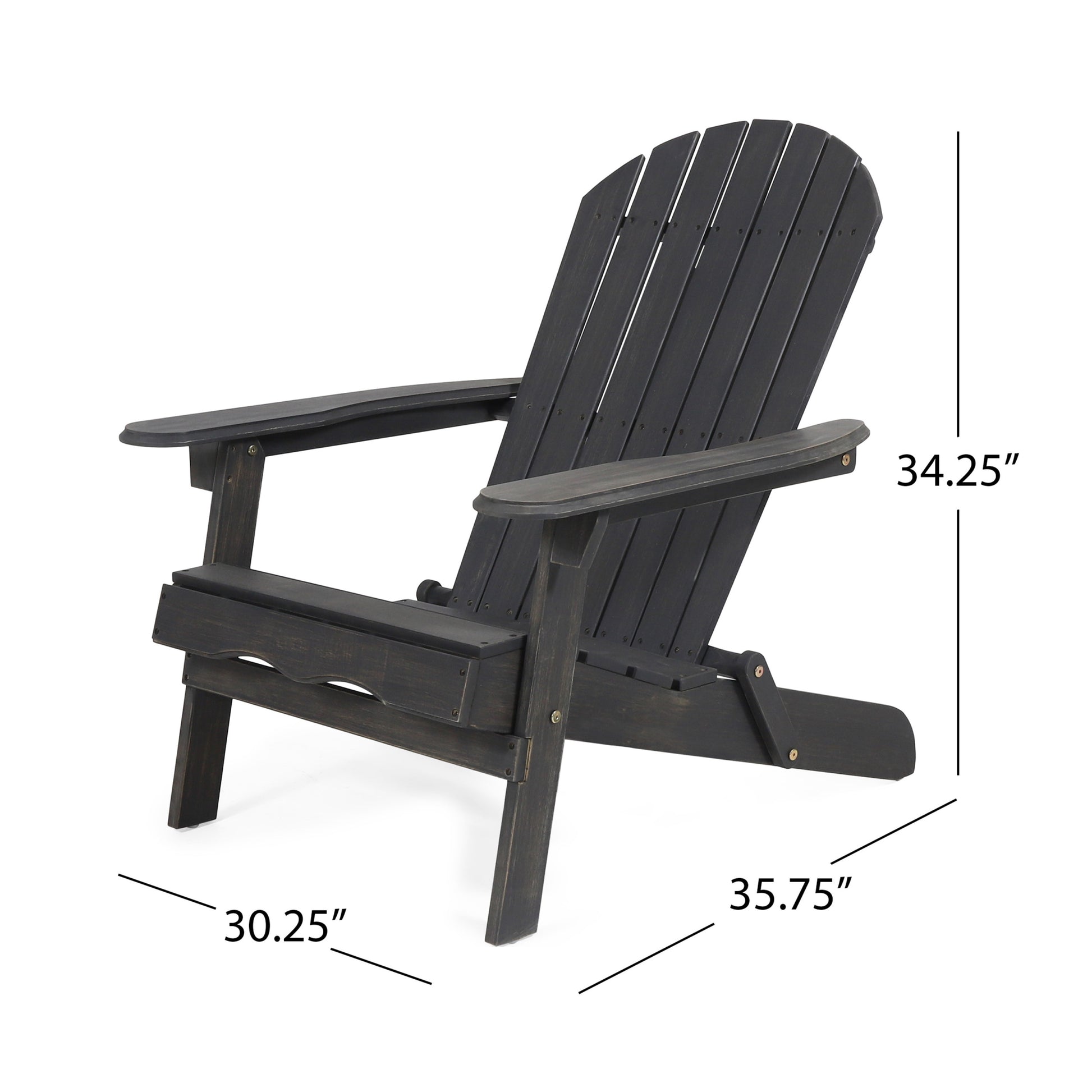 Malibu Adirondack Chair Dark Grey Acacia Wood