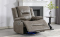 Home Theater Recliner Set Manual Recliner Chair With A Led Light Strip Two Built In Cup Holders For Living Room,Bedroom, Grey Grey Foam Pu