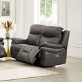 Springdale Power Headrest Zero Gravity Reclining Loveseat Gray Memory Foam Genuine Leather