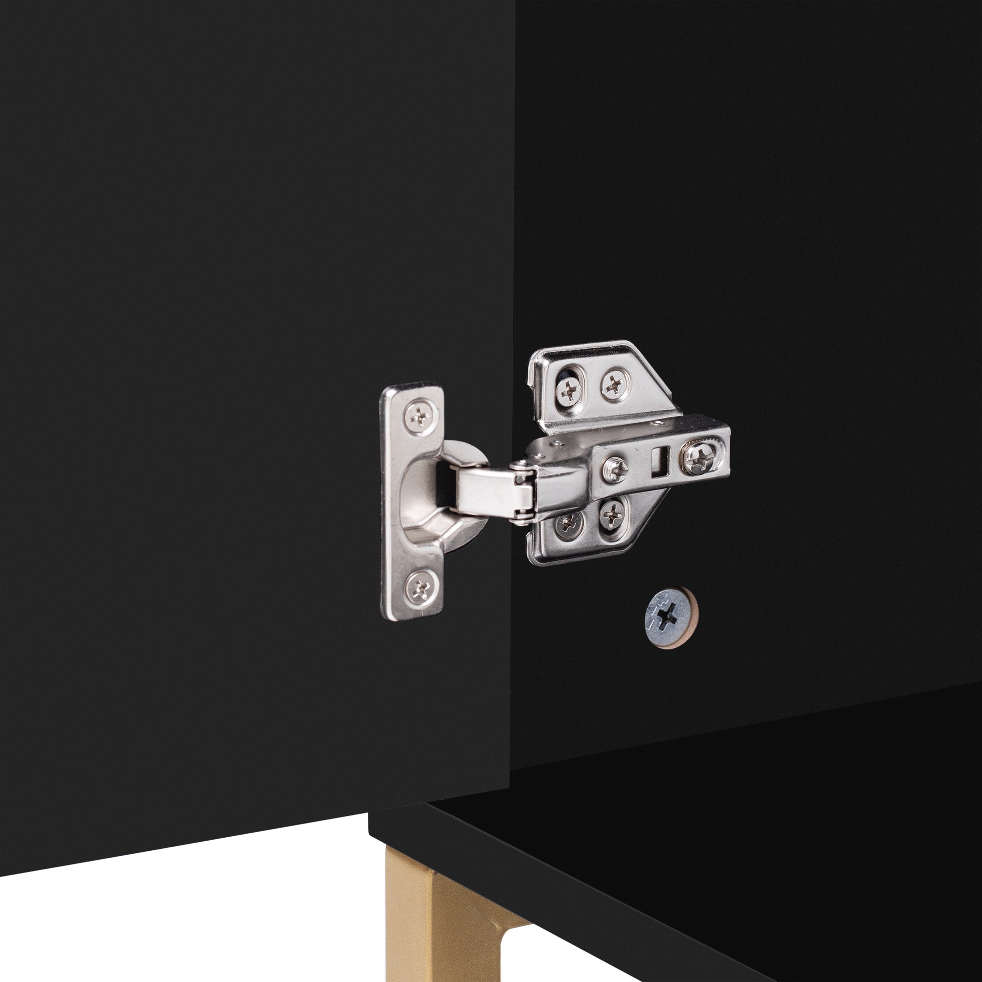 Modern Tv Stand For Tv Up To 70 Inches,Tv Cabinet With 1 Drawer, 2 Cabinets And Metal Legs, Handles And Anti Tip Device For Living Room Black 70 79 Inches Mdf