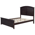 Farmhouse Wooden Platform Full Size Bed With Curl Design Headboard And Footboard For Teenager, Espresso Full Espresso Pine