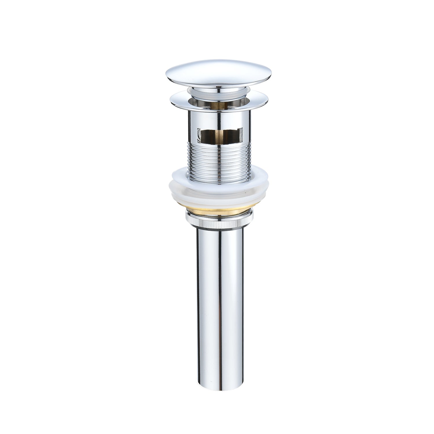 Bathroom Sink Drain With Overflow, Vessel Sink Lavatory Vanity Pop Up Drain Stopper, 304 Stainless Steel Chrome Stainless Steel