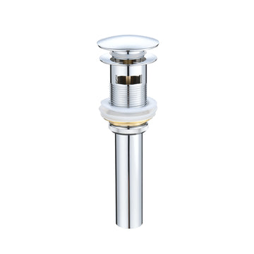 Bathroom Sink Drain With Overflow, Vessel Sink Lavatory Vanity Pop Up Drain Stopper, 304 Stainless Steel Chrome Stainless Steel