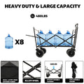 480Lbs Collapsible Wagon With Canopy,Wagon Stroller With 7