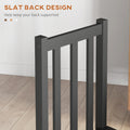 Homcom Farmhouse Armless Dining Chairs, Set Of 2 With Slat Back, Black Black Pine