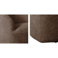Upholstered 360 Degree Swivel Chair Chocolate Wood