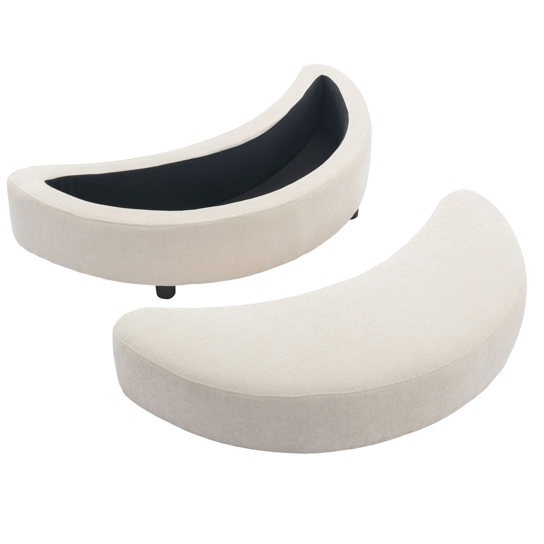 Orisfur. 360 Swivel Accent Barrel Chair With Storage Ottoman & 4 Pillows, Modern Chenille Leisure Chair Round Accent For Living Room, Cream Cream Foam Chenille