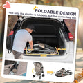Pawhut Dog Stroller For Small Dogs Cats, 4 Wheels One Click Fold Pet Stroller With Swivel Wheels, Brake, Basket Storage, Safety Belts, Adjustable Canopy, Zippered Mesh Window Door, Brown Brown Steel