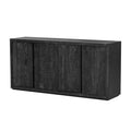 Distinctive Features Of A Four Door Cabinet Sideboard With Ash Veneer Suitable For Hallway, Entryway, Living Room Black Mdf