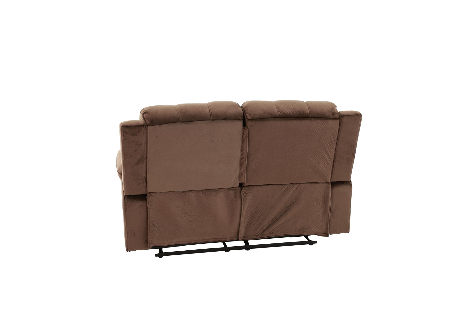 Motion Loveseat 1Pc Living Room Furniture Chocolate Padded Suede Plush Cushion Couch Metal Reclining Chocolate Suede Metal Primary Living Space Cushion Back Contemporary,Modern Pillow Top Arms Suede 2 Seat