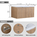 Modern Design 36 Inch Float Mounting Bathroom Vanity With Sink Soft Close Door,2 Doors 00636 Imo Kd Packing Imitative Oak 2 1 Bathroom Wall Mounted Modern Plywood Plywood