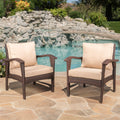 Honolulu Brown Club Chair 2 Brown Tan Pe Rattan Iron Waterproof Fabric