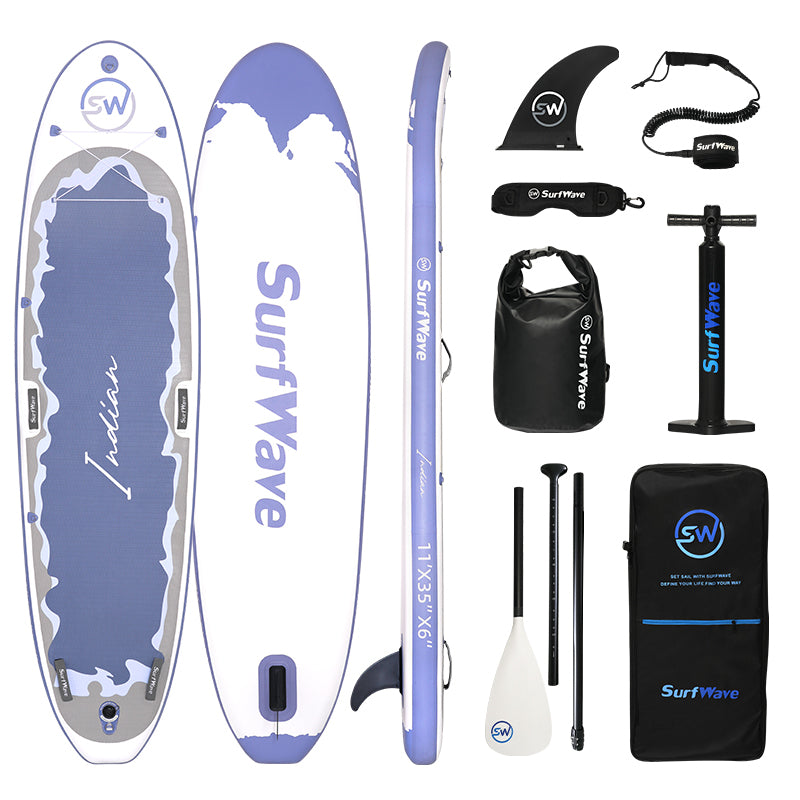 Inflatable Stand Up Paddle Board 11'X34"X6" With Accessories Water Sports Blue Anti Slip Garden & Outdoor American Design,Beach Multifunctional Pvc