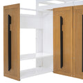 Modern Loft Bed With Two Tone Storage Stairs And Pull Out Wardrobes, White Twin White Solid Wood Mdf