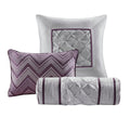 7 Piece Tufted Comforter Set Plum King King Plum Polyester
