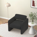 Black Single Sofa Chair, Upholstered Comfortable Chair With Armrests, For Dining Room Bedroom Living Room Reception Black 30.9