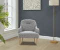 Chenille Armchair, Modern Style Accent Chair With Wood Legs, Comfy Design For Living Room, Bedroom, Office, Gray Gray Foam Wood Fabric